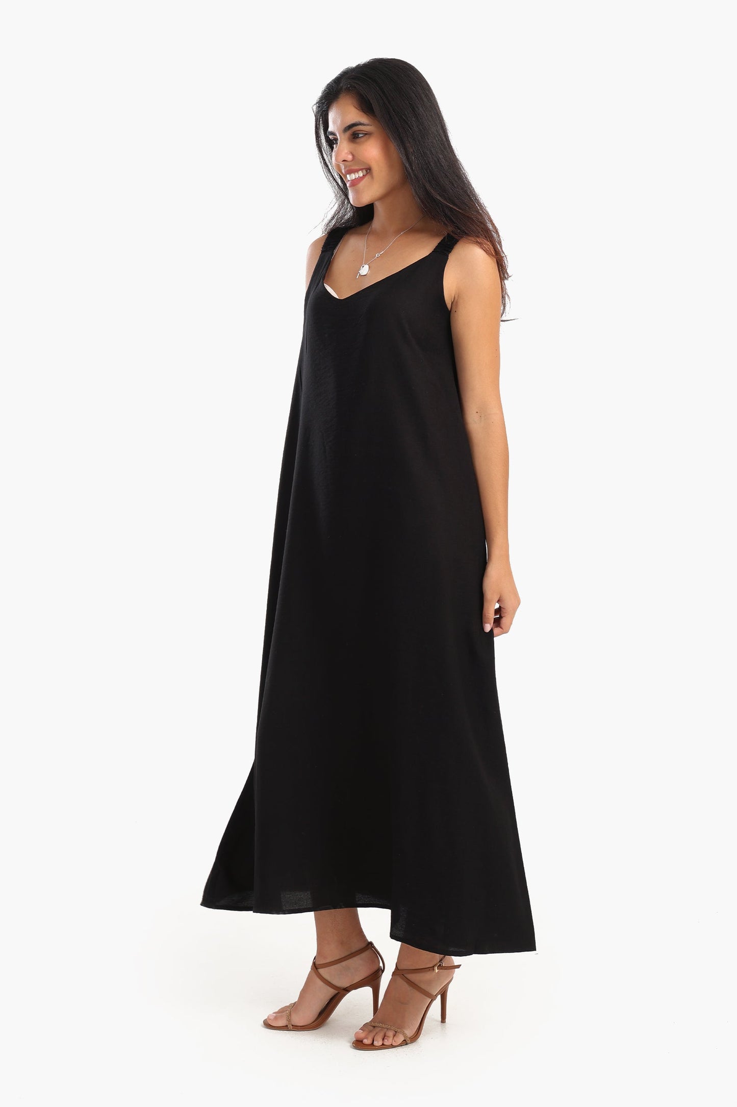 Chic V-Neck Midi Dress