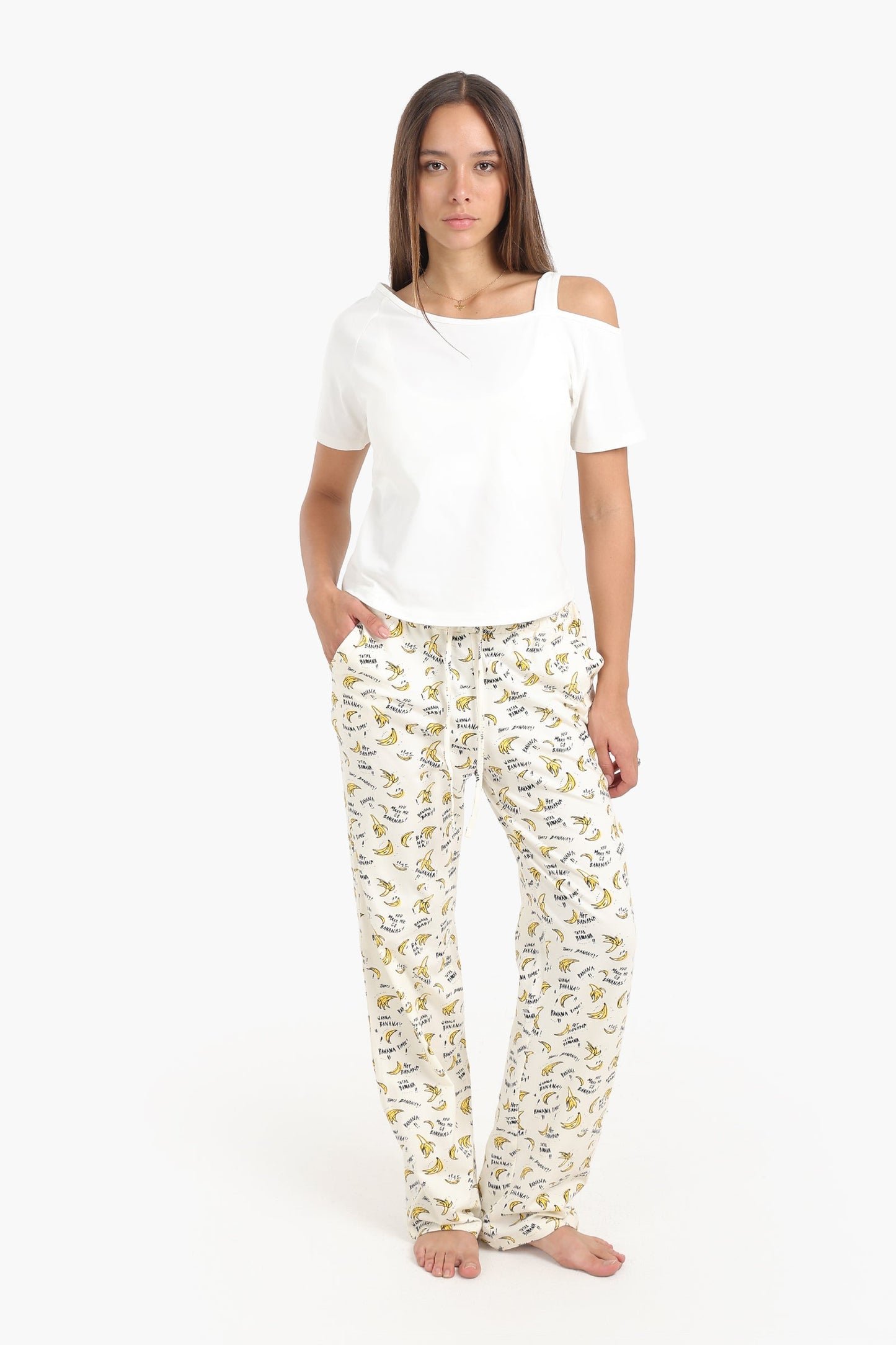 Shoulder Cut-Out Pyjama Set