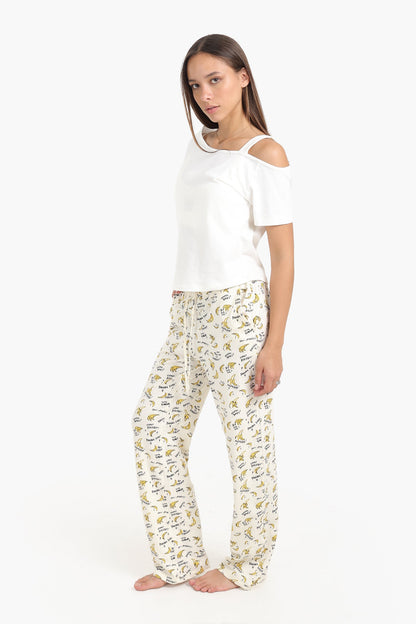 Shoulder Cut-Out Pyjama Set