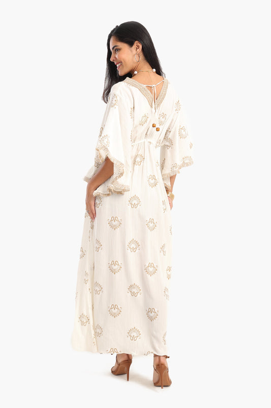 Chic Printed V-Neck Dress