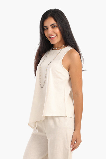Sleeveless Asymmetrical Blouse