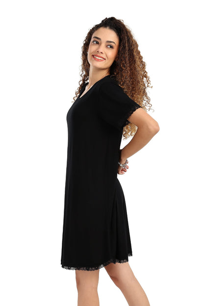 Lightweight Nightgown with Lace