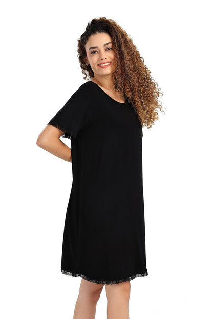 Lightweight Nightgown with Lace