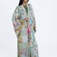 Flared Sleeves Printed Kimono