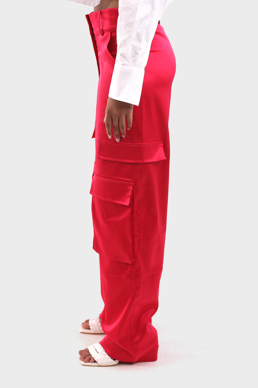 Fuchsia Front Pockets Pants