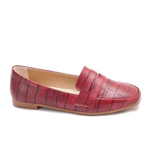 Textured Leather Flat Loafer