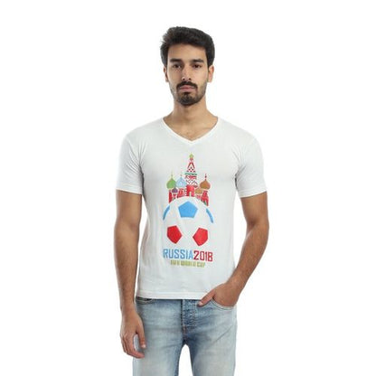 White World Cup Printed Cotton T-Shirt