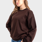 So-Off Brown Oversized Crew Neck Sweatshirt