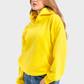 So-Off Feature Line, Yellow Oversized Printed Hoodie