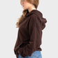 So-Off Feature Line, Brown Oversized Plain Hoodie