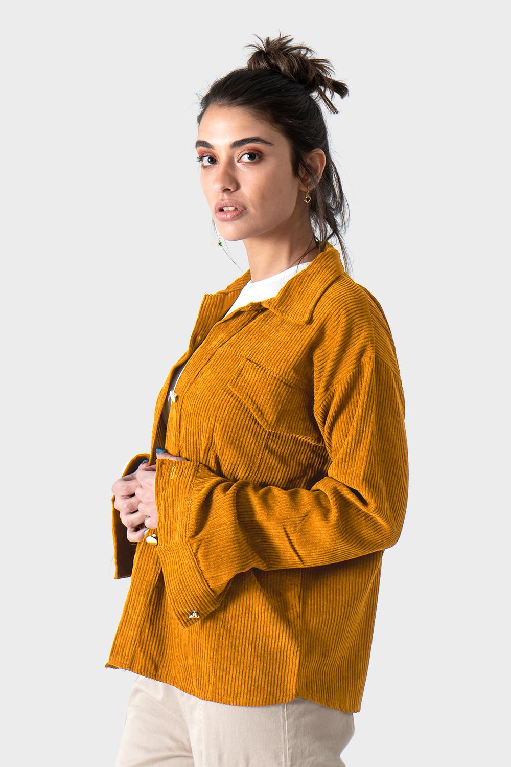 Okoye Mustard Velvet Shirt