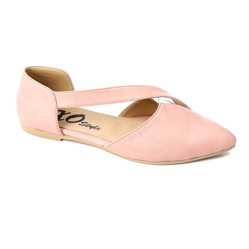Open Sides Leather Flat Shoes