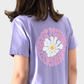 Okoye Lavender Flower Printed Short Sleeves T-Shirt