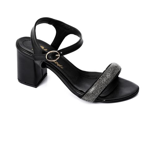 Black Glitter Soiree Heeled Sandal