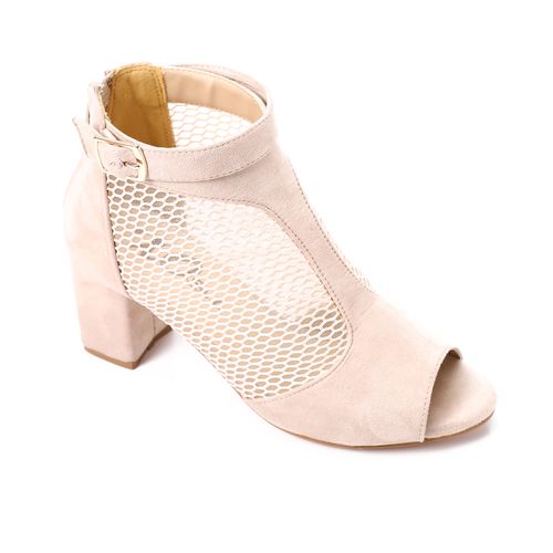 Mesh Side Suede Ankle Sandal
