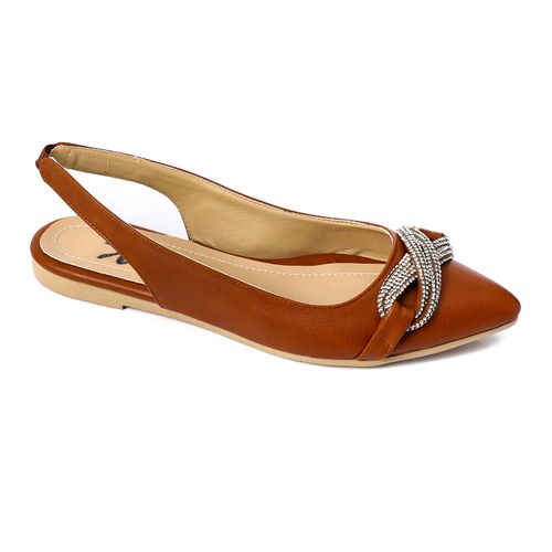 Slingback Strass Flat Shoes