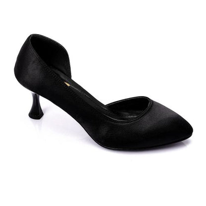 Open Side Satin High Heels