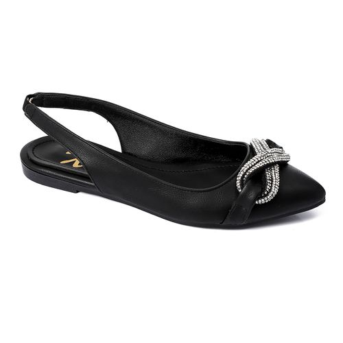 Slingback Strass Flat Shoes