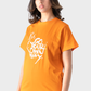 Okoye Orange Front Printed Short Sleeve T-Shirt