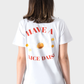 Okoye White Sun Flower Printed T-Shirt