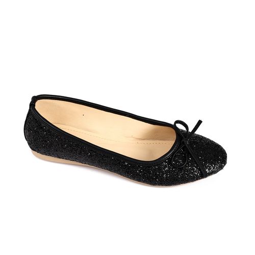 Black Comfortable Glittery Ballerina