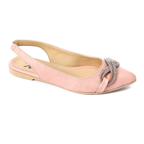 Slingback Strass Flat Shoes
