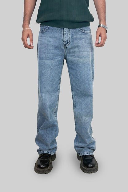 Wide Leg Jeans, Faded Blue