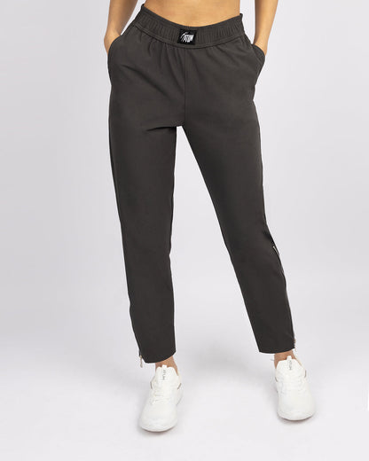 Dark Gray Sports Slit Zipper Pants