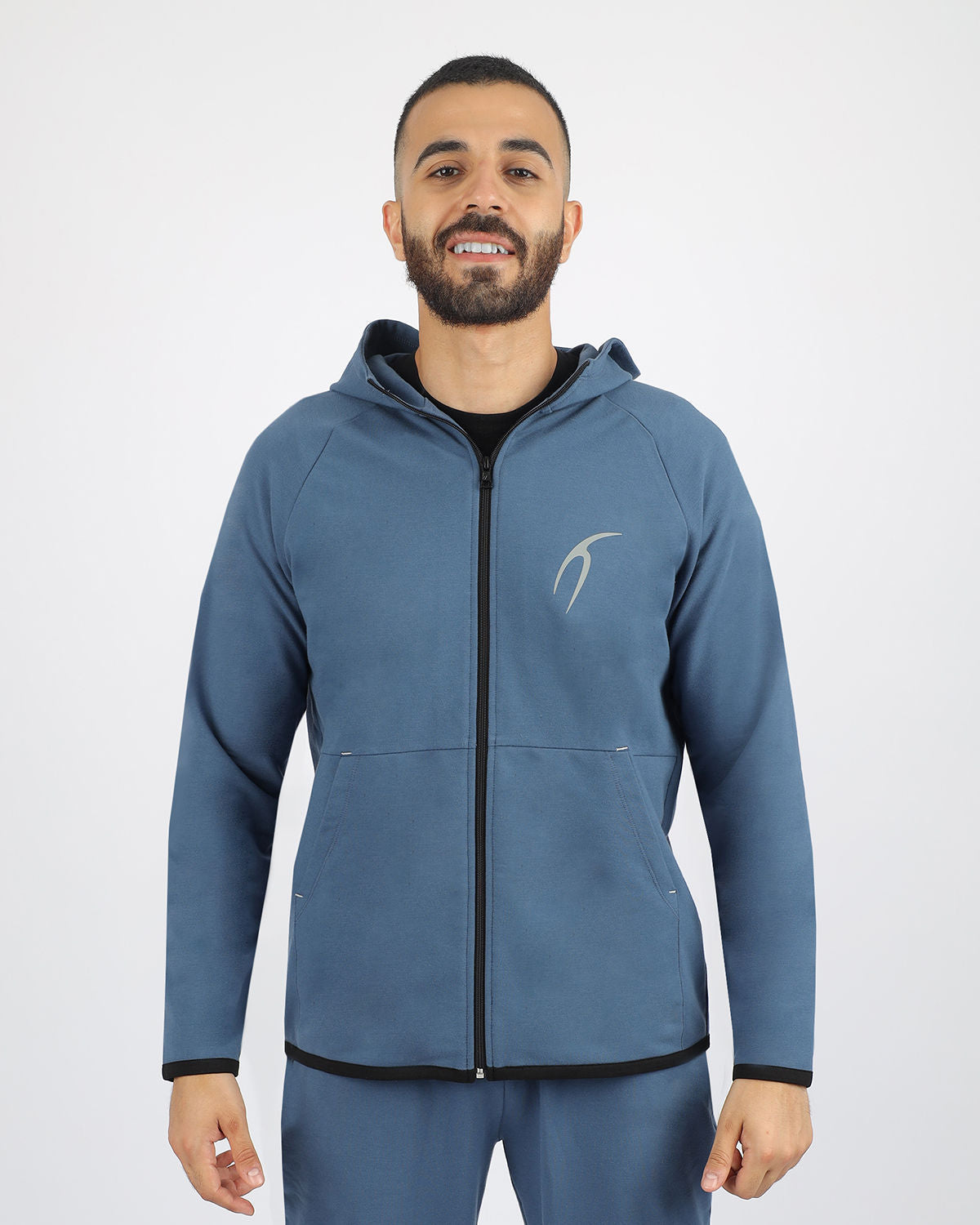 Steel Blue Full Zip Hoodie