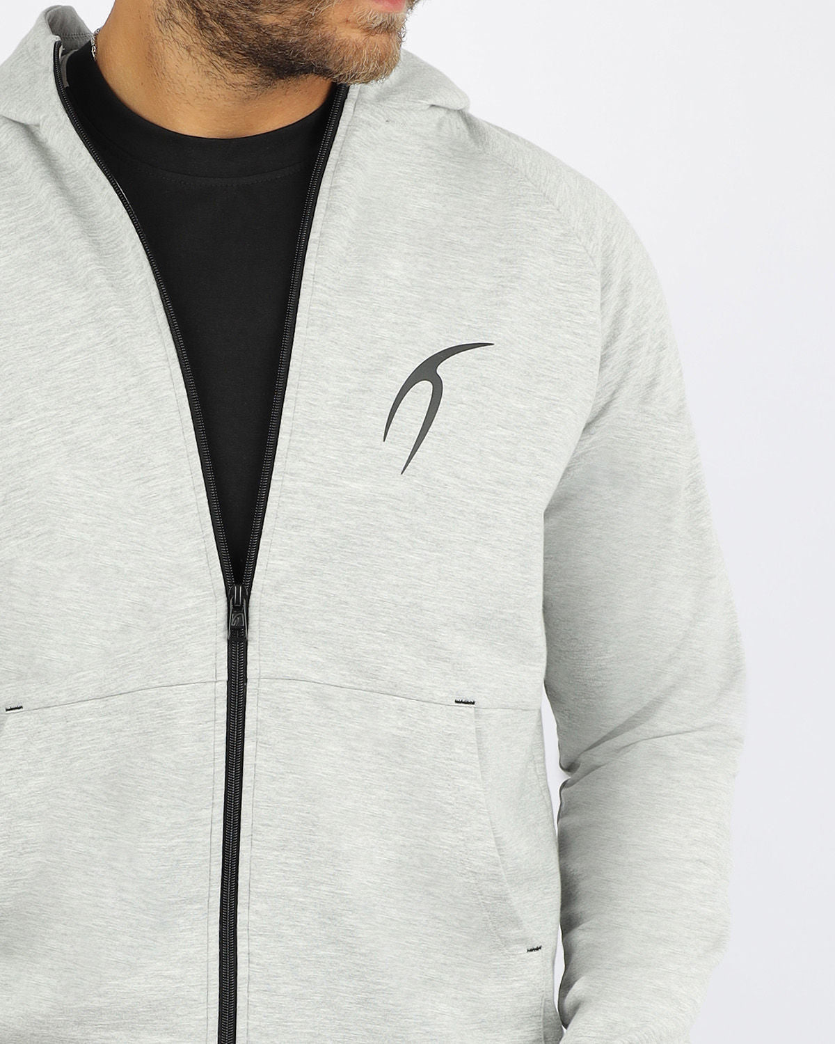 Gray Full Zip-up Hoodie