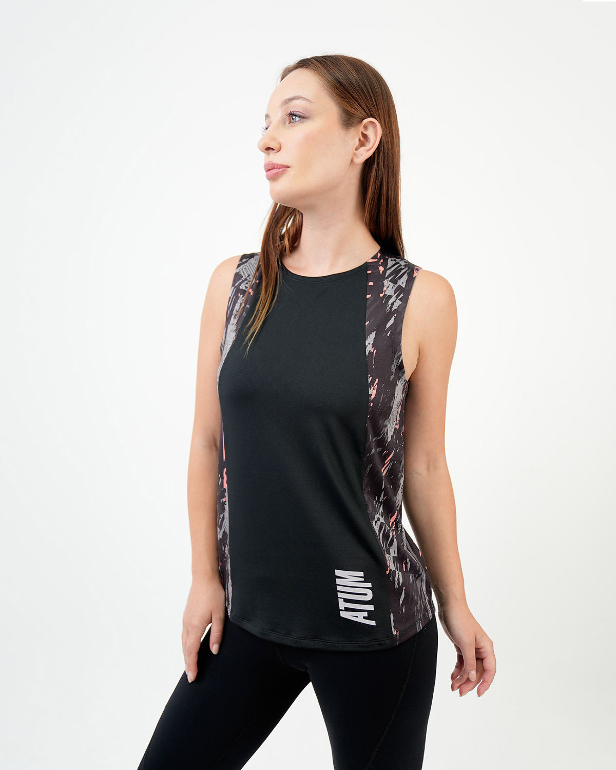 ATUM| Marble Printed Women's Top - Black