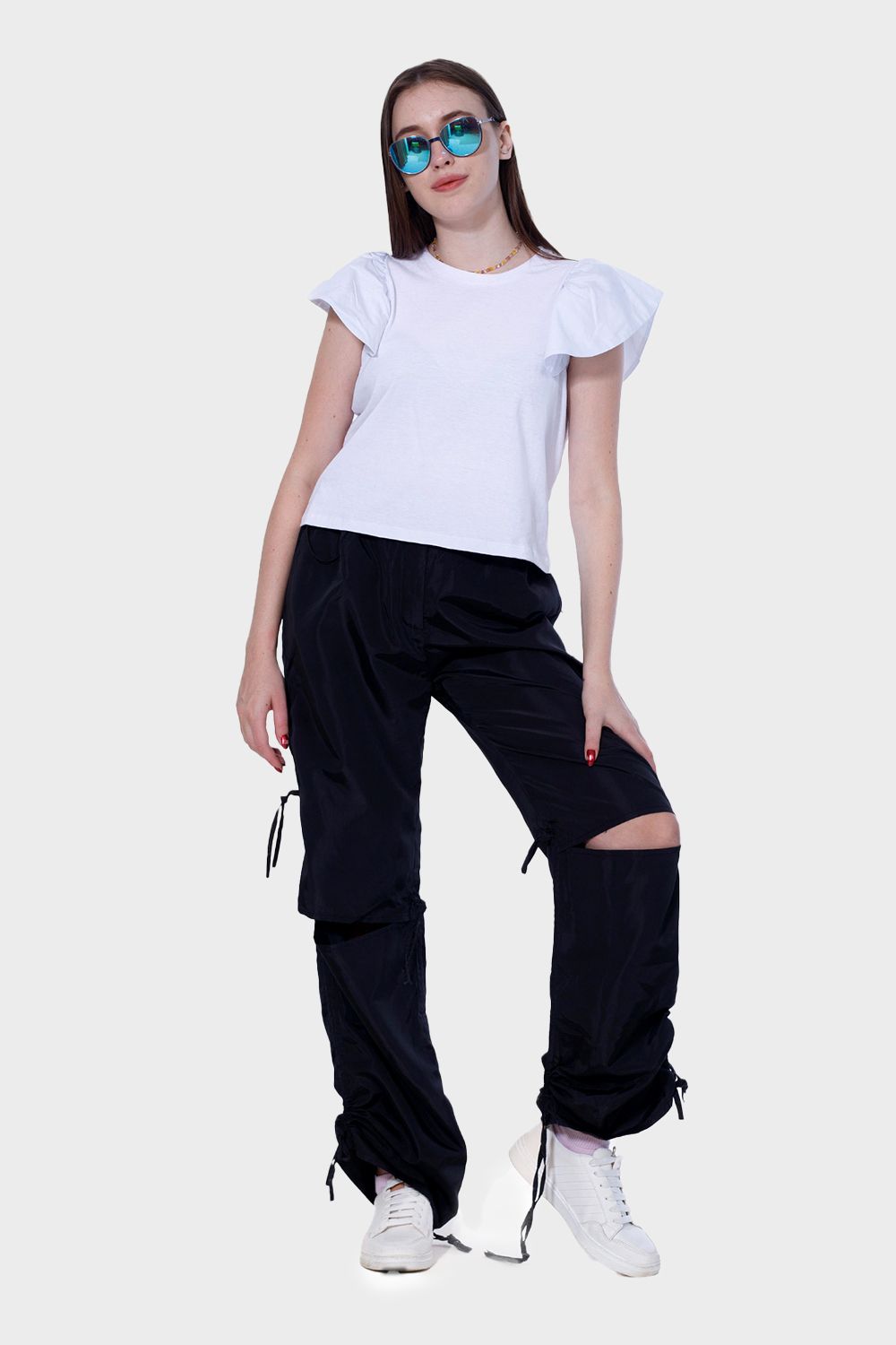 Miss Venus Knee Slit Parachoute Pants