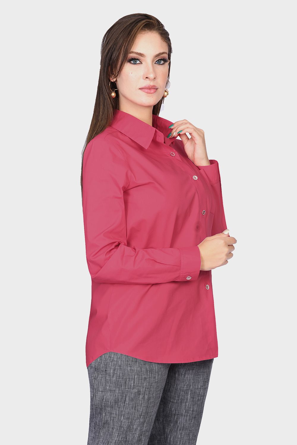 Smoky Longer Back Solid Shirt