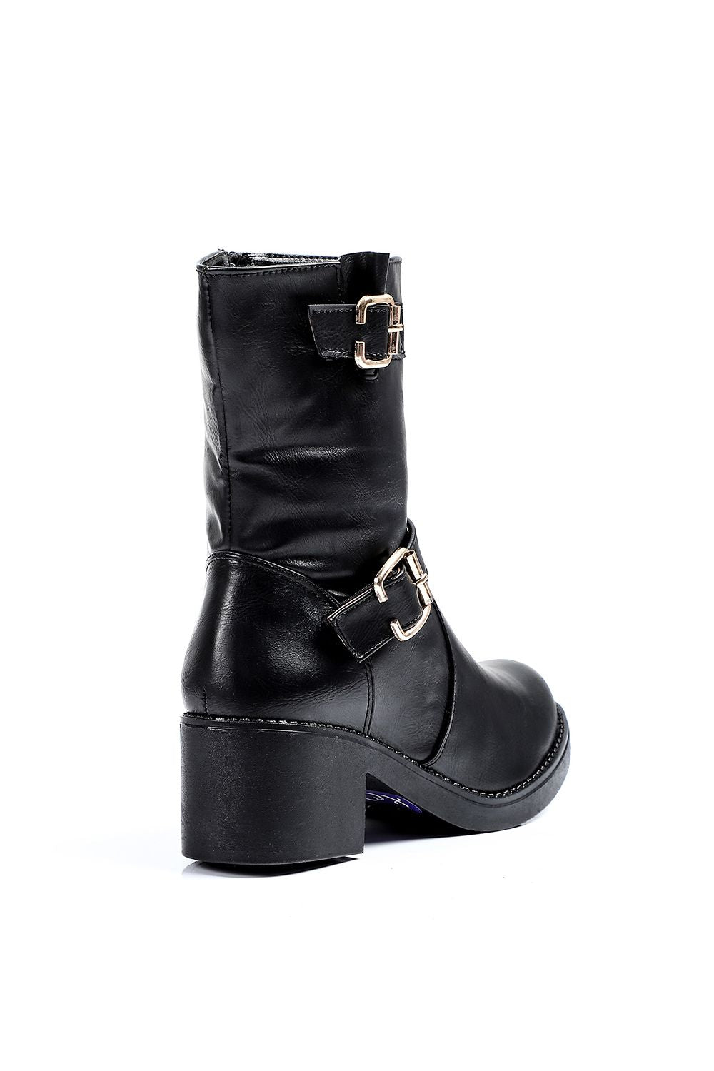 XO Style Two Side Buckle Half Boot