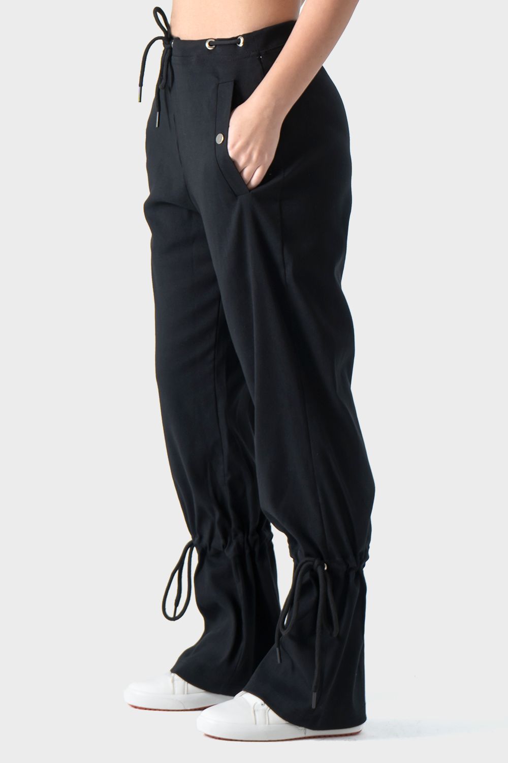 Okoye Black Drawstring Pants