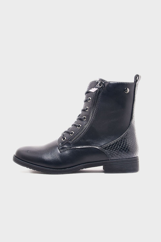 Shoeroom Flocked Leather Ankle Boots