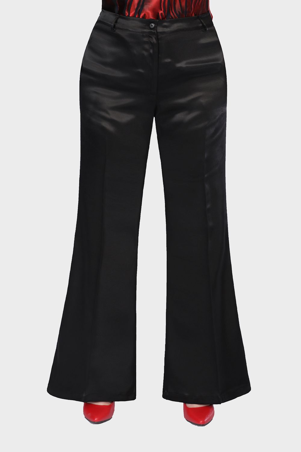 Smoky Flare Leg Satin Pants