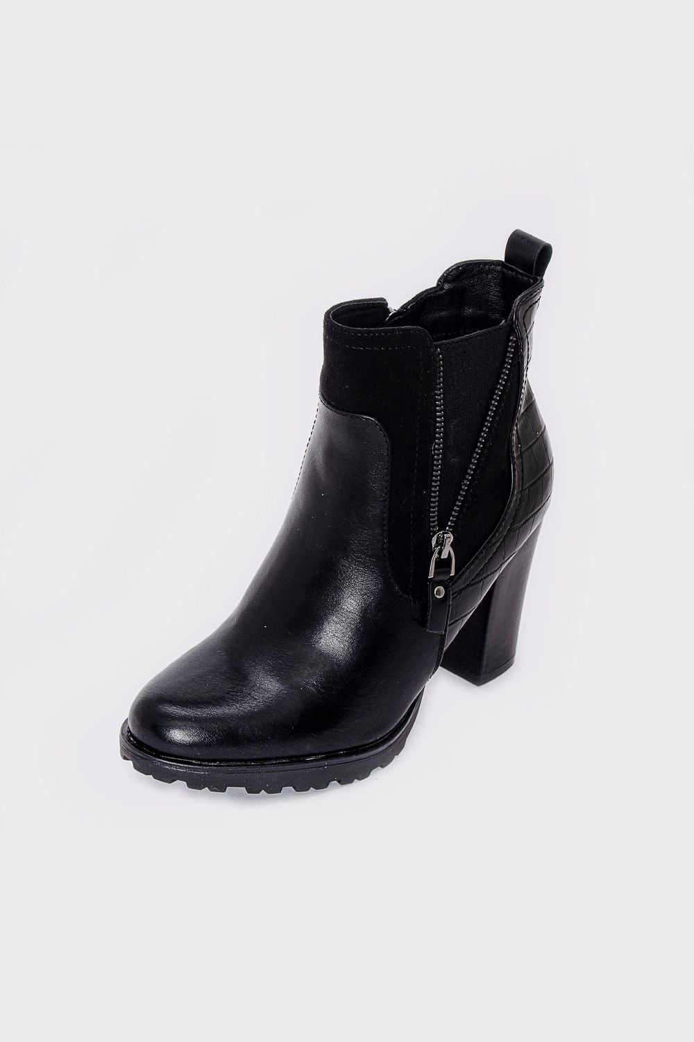 Shoeroom Embossed Back Leather Half Boots