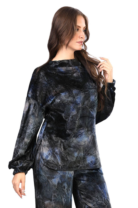 Smoky Tie Dye Velvet Blouse