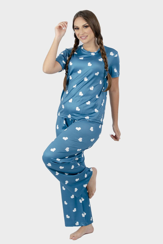 Shechick Hearts Printed Pajama Set