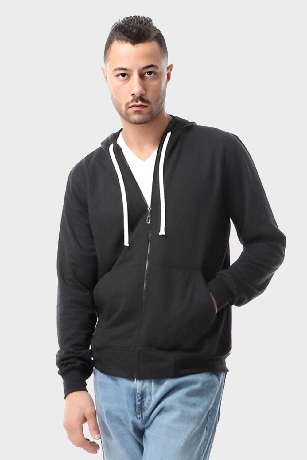 Izor Zipped Hoodie with Front Pockets