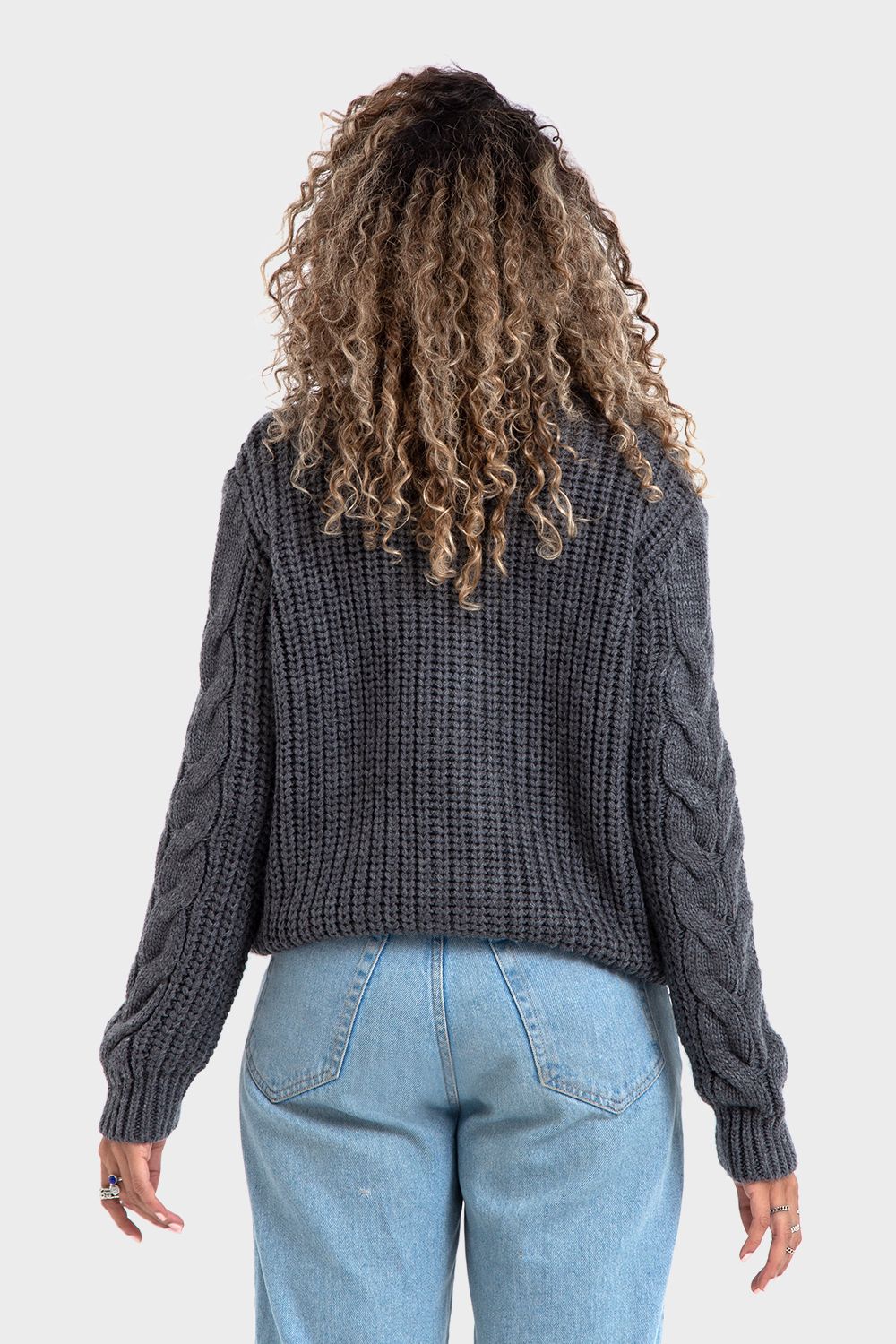 Okoye Gray Knitted Sweaters