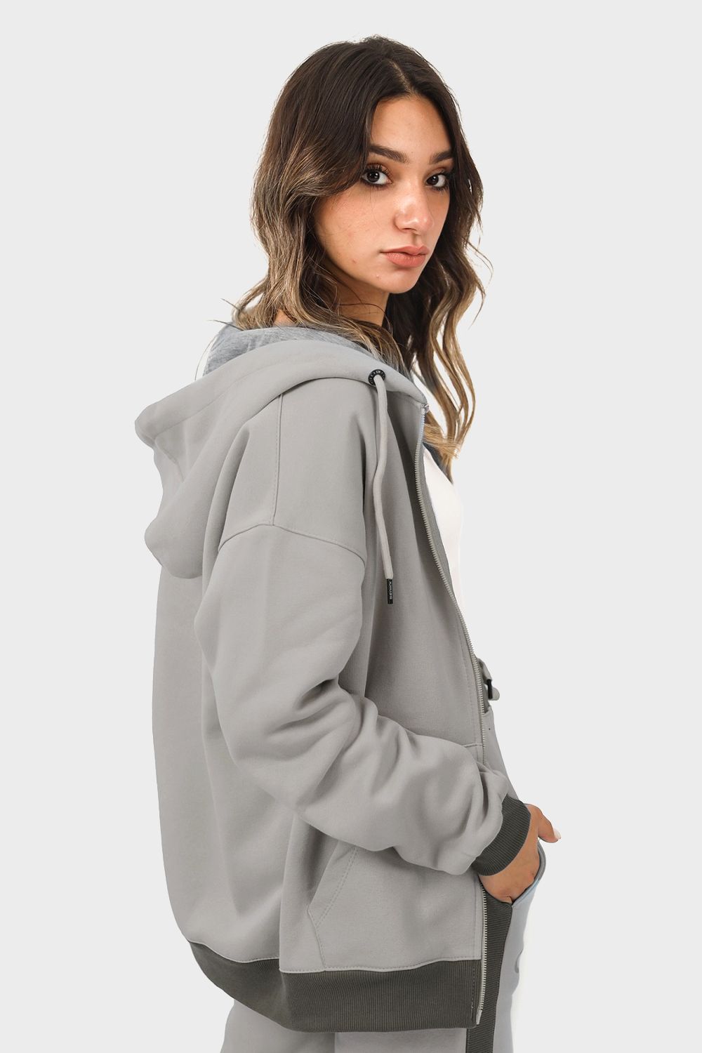 Shechick Bi-Tone Zip-up Hoodie