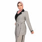 Smoky Casual Set of Jacket with Tie-Belt and Pants