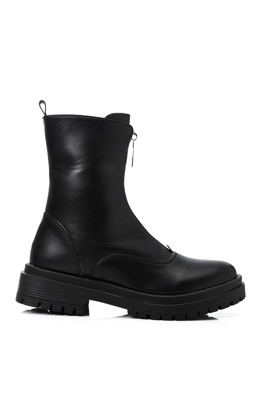 XO Style Trendy Front Zipper Half Boots