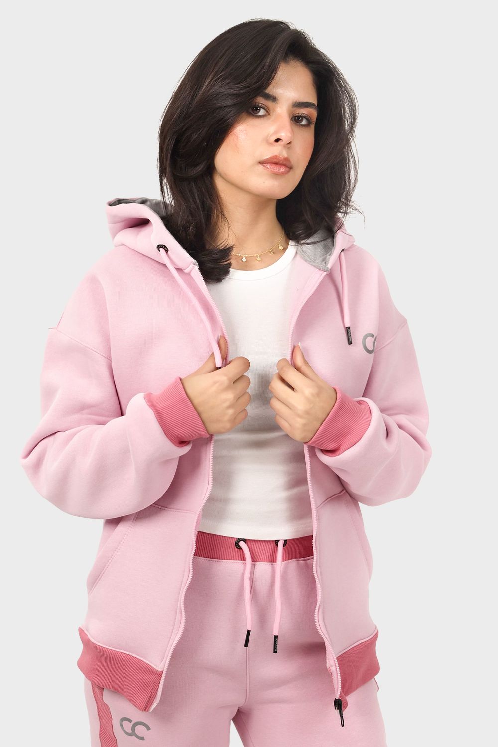 Shechick Bi-Tone Zip-up Hoodie