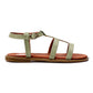 XO Style Flocked Leather Flat Sandals