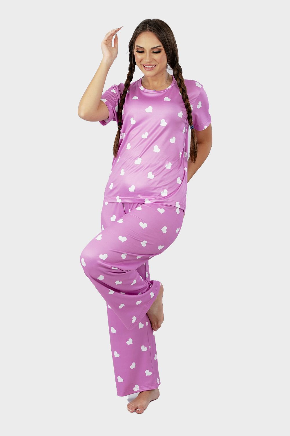 Shechick Hearts Printed Pajama Set