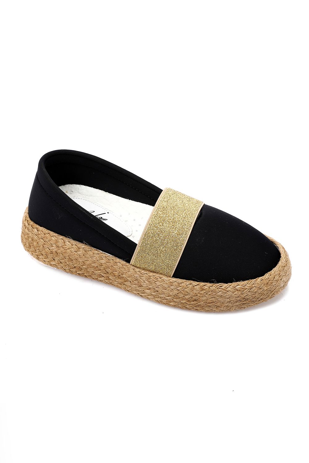 Mr.Joe Elastic Glittery Strap Espadrilles