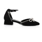 XO Style Fashionable Strassed Strap Heeled Shoes